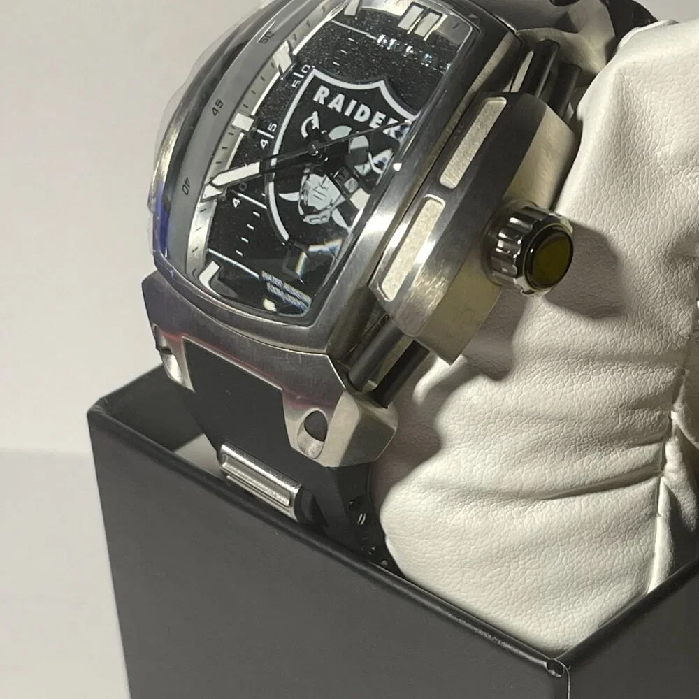 Las Vegas Raiders OFFICIAL NFL Acrylic #4800 Chronograph Invicta Watch MSRP $445